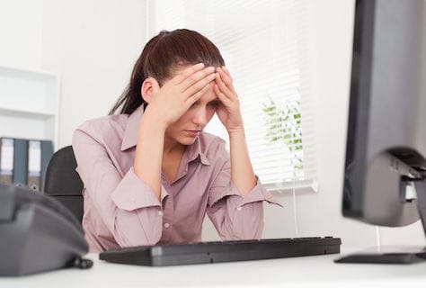 Una mujer preocupada